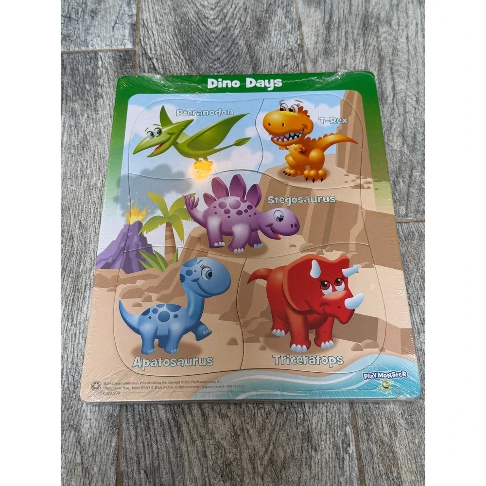 PlayMonster Board Puzzles Bilingual Space Dino Pets English Spanish NWT Learning
